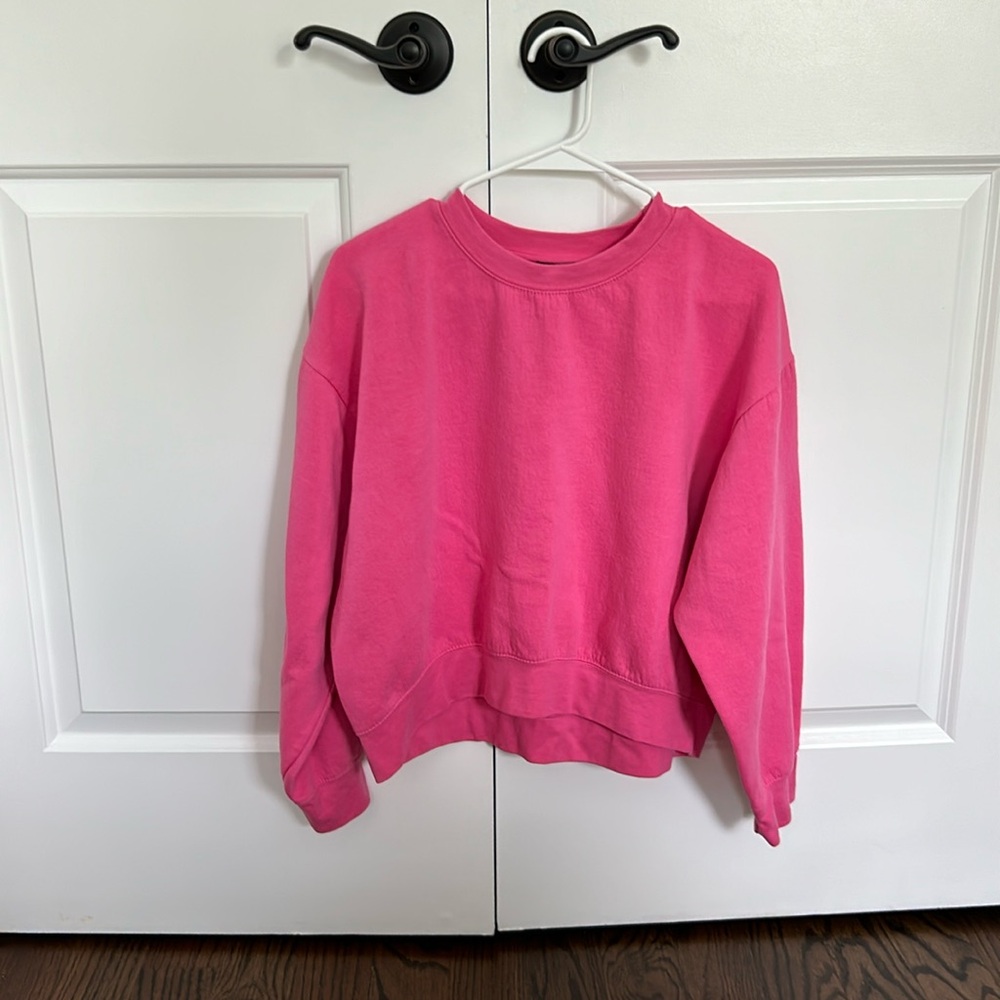 Hot pink zara oversized crew